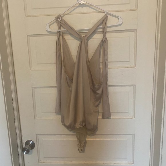 Abercrombie Satin Halter Top Bodysuit **Champagne** - Picture 2 of 4